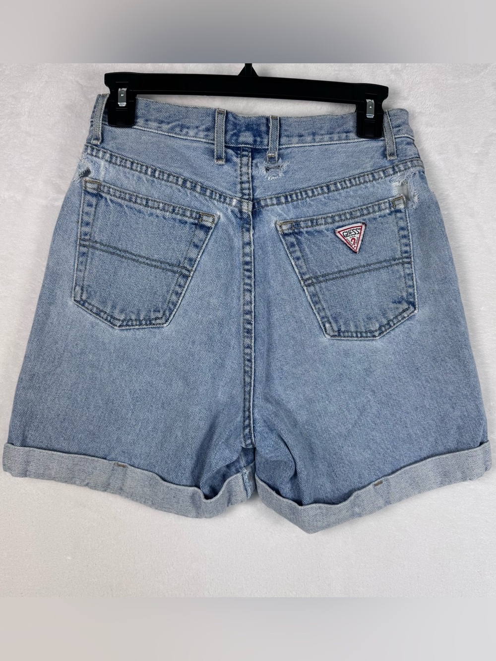 Vintage Guess Jeans High Rise Denim Shorts Light Wash 28
